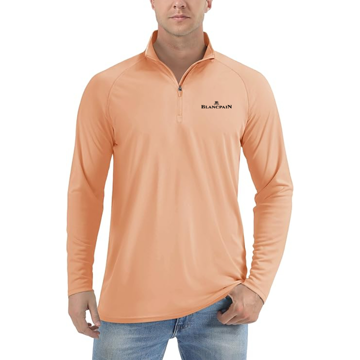 Men's Blancpain Lightweight Quarter-Zip Athletic Shirt Long Sleeve Performance Wear