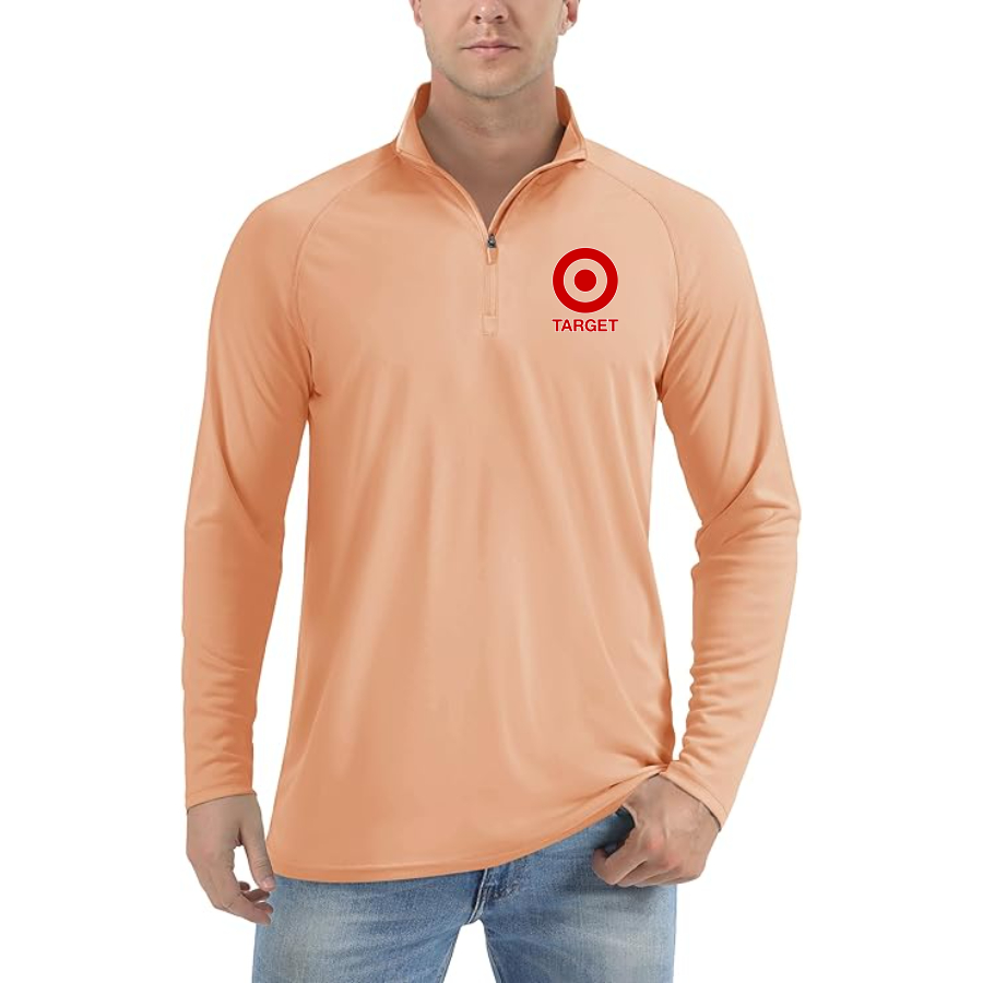 Men's Target Lightweight Quarter-Zip Athletic Shirt Long Sleeve Performance Wear