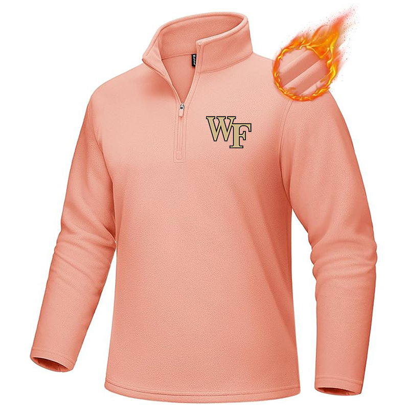 Men's Wake Forest Demon Deacons MAGCOMSEN  Quarter-Zip Pullover Polar Fleece Sweatshirt Stand Collar Long Sleeve Shirt for Men Thermal Winter Fall