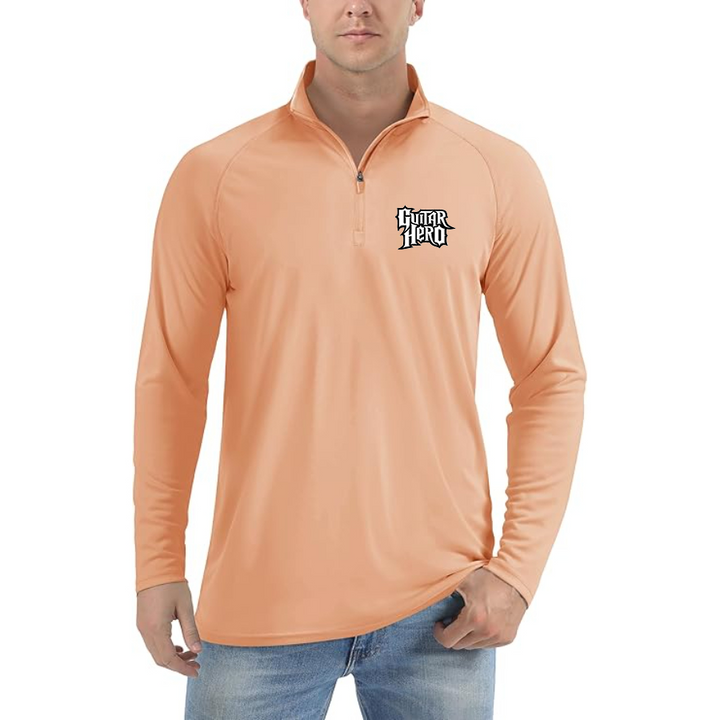 Men's Guitar hero Lightweight Quarter-Zip Athletic Shirt Long Sleeve Performance Wear