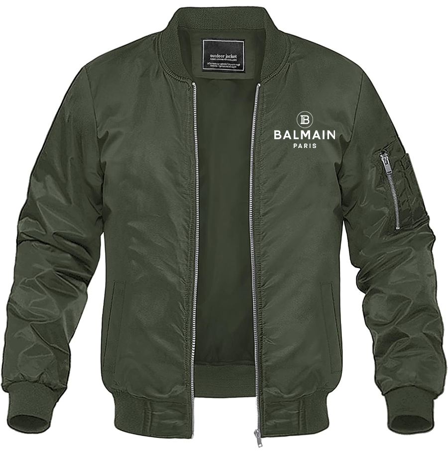 Men's Balmain Paris Lightweight Bomber Jacket Windbreaker Softshell Varsity Jacket Coat