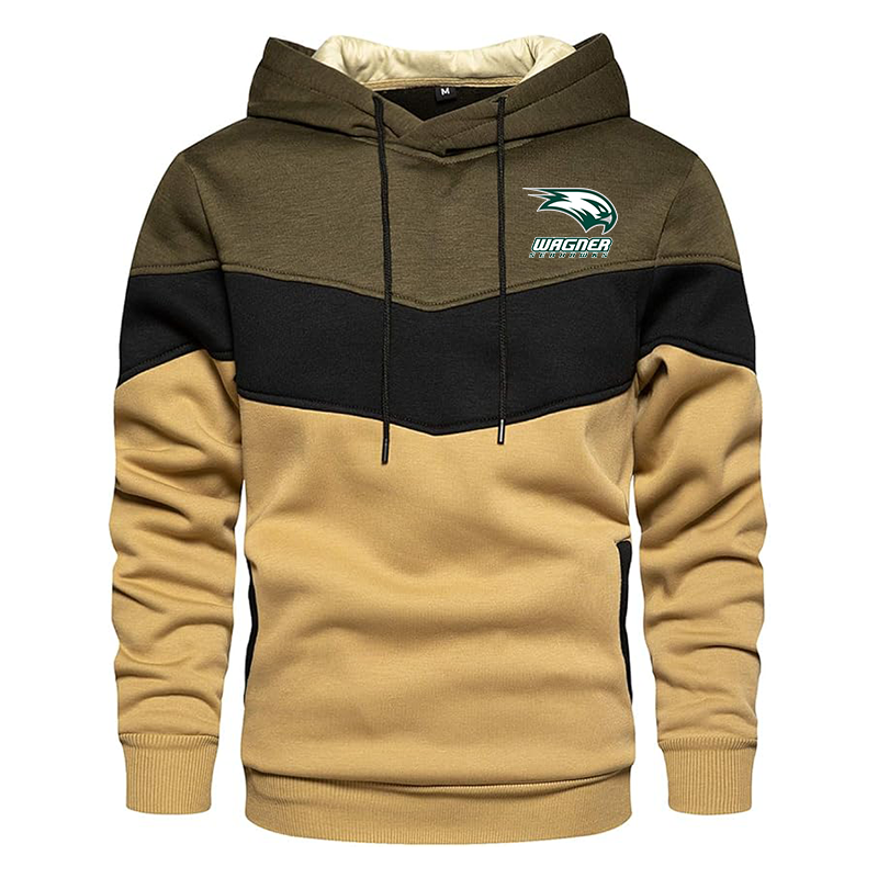 Men's Wagner Seahawks Gesean Novelty Color Block Pullover Fleece Hoodie Long Sleeve Casual Sweatshirt with Pocket