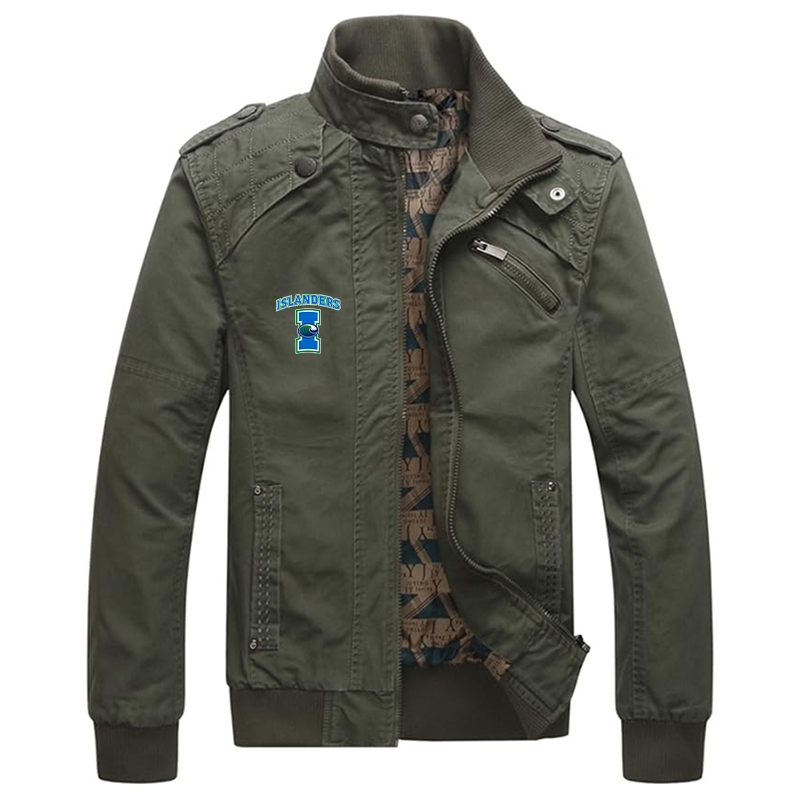 Men's Texas AM CC Islanders  Dwar Casual Washed Cotton Military Outdoor Jackets with Shoulder Straps