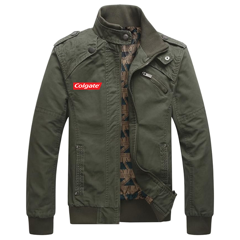 Men's Colgate Dwar Casual Washed Cotton Military Outdoor Jackets with Shoulder Straps