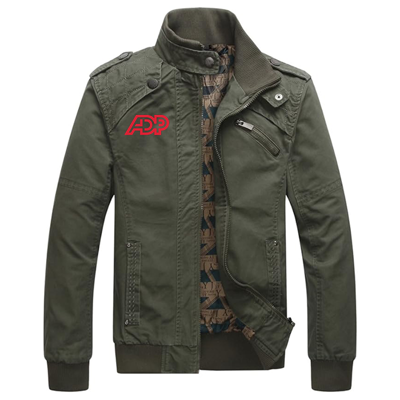 Men's ADP Dwar Casual Washed Cotton Military Outdoor Jackets with Shoulder Straps