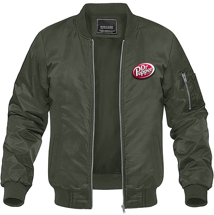 Men's Dr.Pepper Lightweight Bomber Jacket Windbreaker Softshell Varsity Jacket Coat