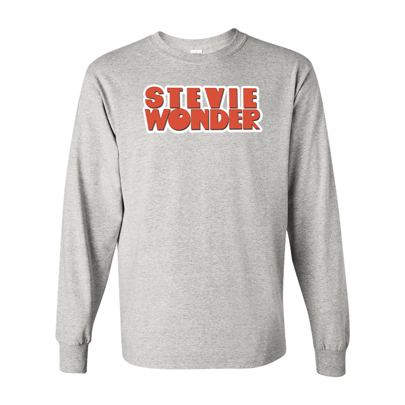 Men's Stevie Wonder  Gildan Heavy Cotton Long Sleeve T-Shirt