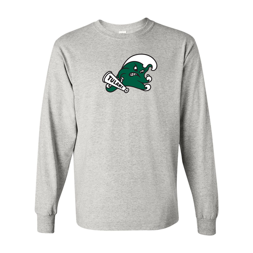 Men's Tulane Green Wave Gildan Heavy Cotton Long Sleeve T-Shirt