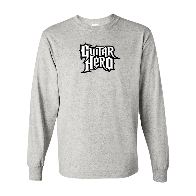 Men's Guitar hero Gildan Heavy Cotton Long Sleeve T-Shirt