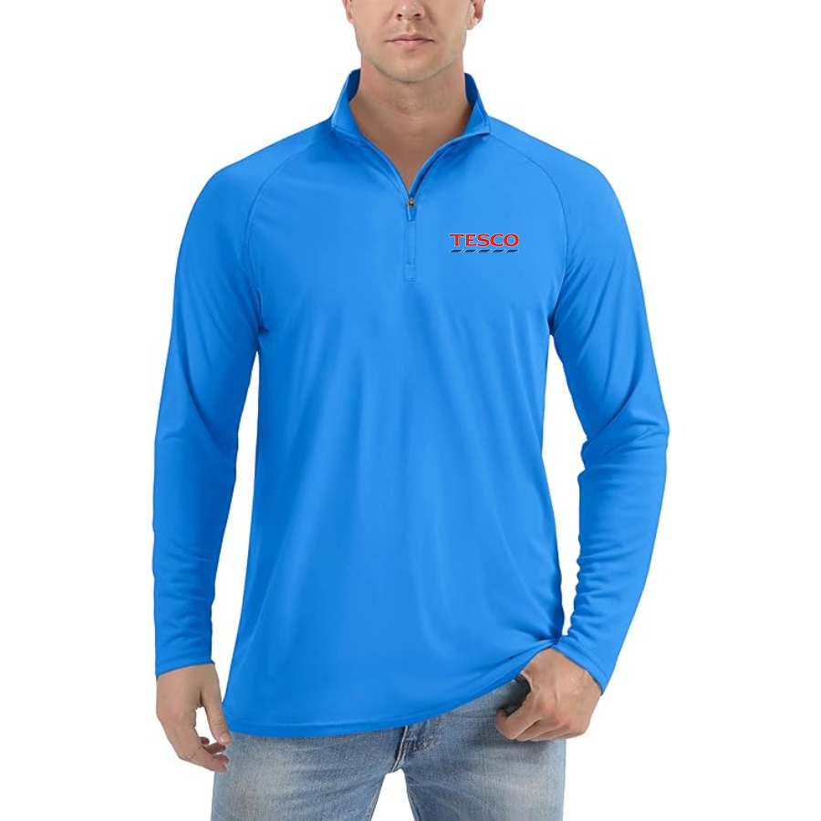 Men's Tesco Lightweight Quarter-Zip Athletic Shirt Long Sleeve Performance Wear