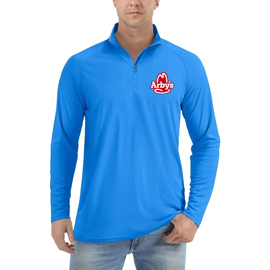 Men's Arbys  Lightweight Quarter-Zip Athletic Shirt Long Sleeve Performance Wear