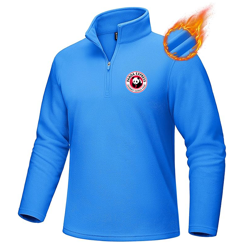 Men's Panda Express MAGCOMSEN  Quarter-Zip Pullover Polar Fleece Sweatshirt Stand Collar Long Sleeve Shirt for Men Thermal Winter Fall