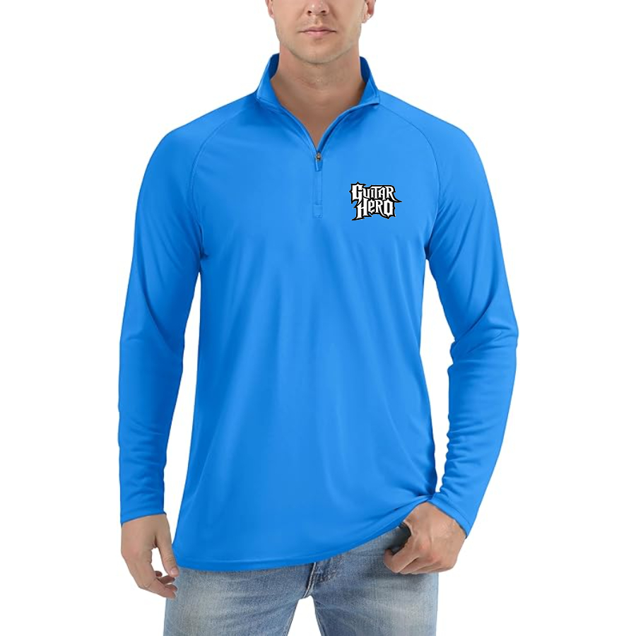 Men's Guitar hero Lightweight Quarter-Zip Athletic Shirt Long Sleeve Performance Wear