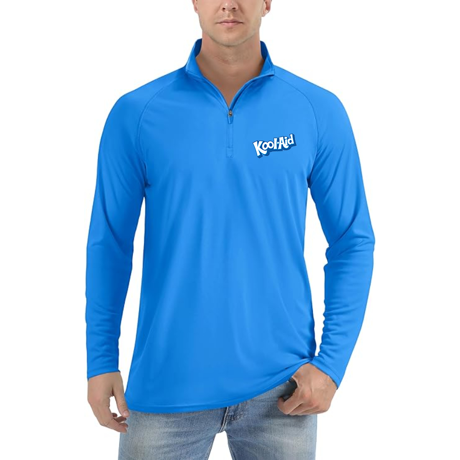 Men's Kool-Aid Lightweight Quarter-Zip Athletic Shirt Long Sleeve Performance Wear