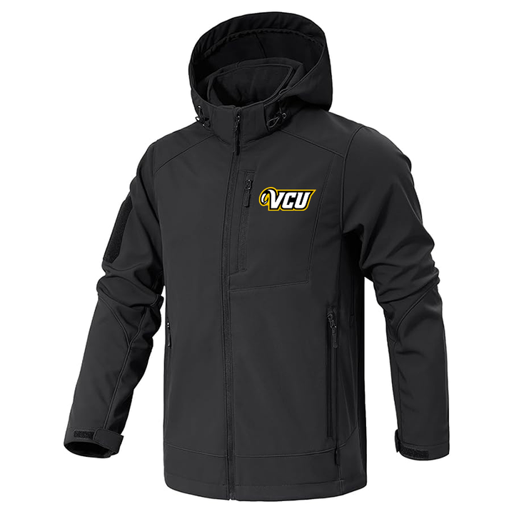 Men's Virginia Commonwealth Rams Jacket Waterproof Hooded Coats Tactical Soft Shell Jackets