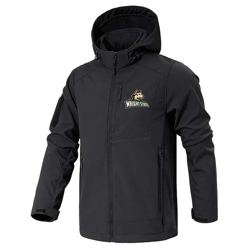 Men's Wright State Raiders Jacket Waterproof Hooded Coats Tactical Soft Shell Jackets