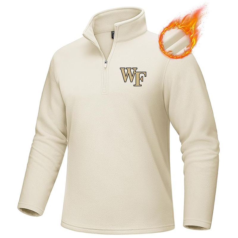 Men's Wake Forest Demon Deacons MAGCOMSEN  Quarter-Zip Pullover Polar Fleece Sweatshirt Stand Collar Long Sleeve Shirt for Men Thermal Winter Fall