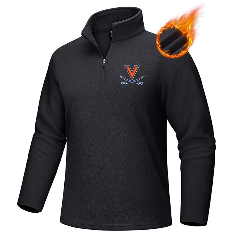 Men's Virginia Cavaliers MAGCOMSEN  Quarter-Zip Pullover Polar Fleece Sweatshirt Stand Collar Long Sleeve Shirt for Men Thermal Winter Fall