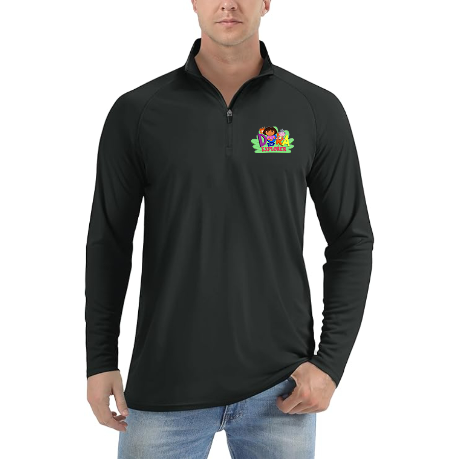 Men's Dora the Explorer Lightweight Quarter-Zip Athletic Shirt Long Sleeve Performance Wear