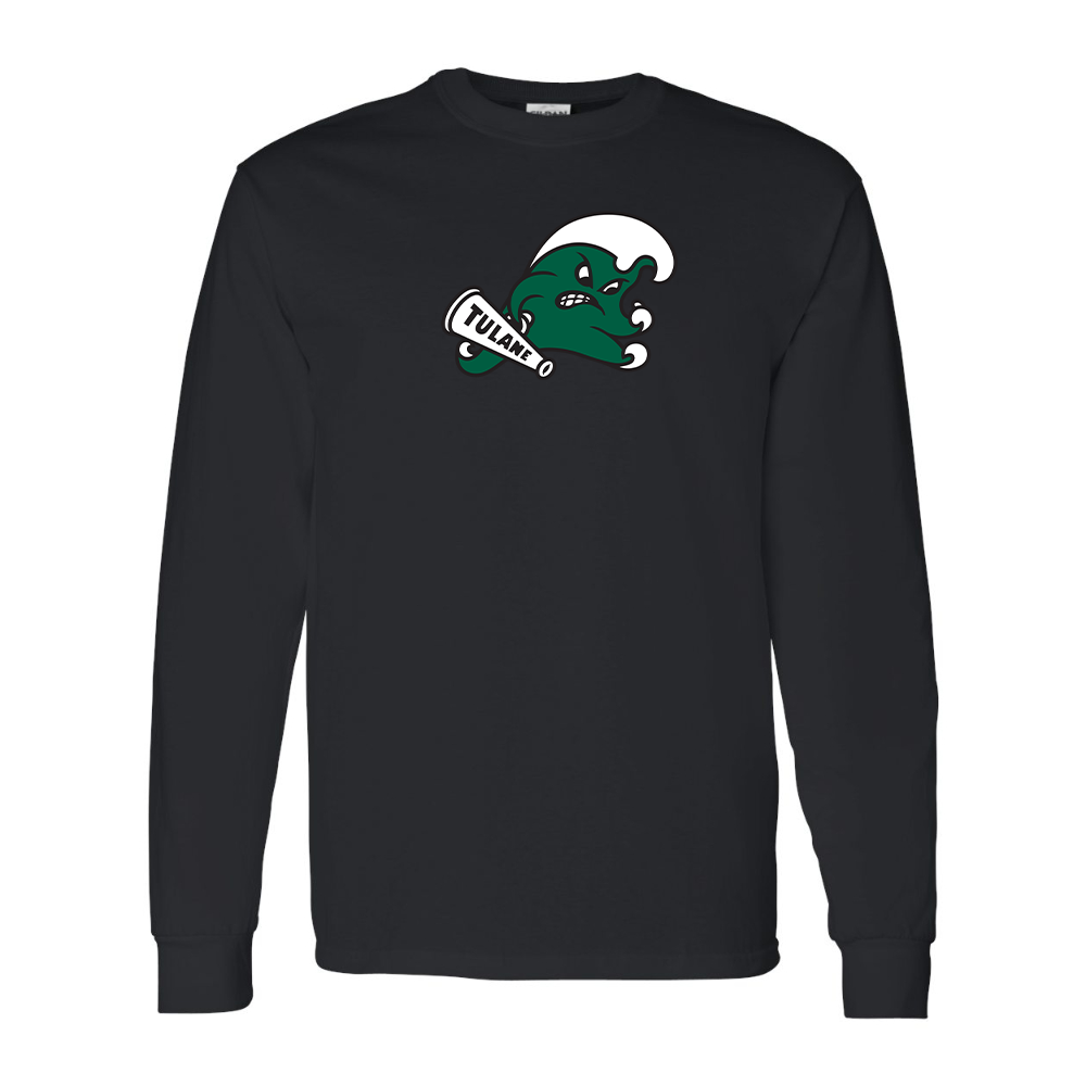 Men's Tulane Green Wave Gildan Heavy Cotton Long Sleeve T-Shirt