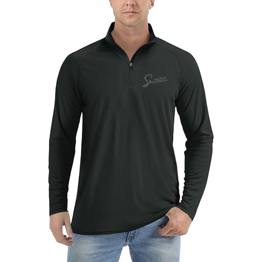 Men's Frank Sinatra Lightweight Quarter-Zip Athletic Shirt Long Sleeve Performance Wear