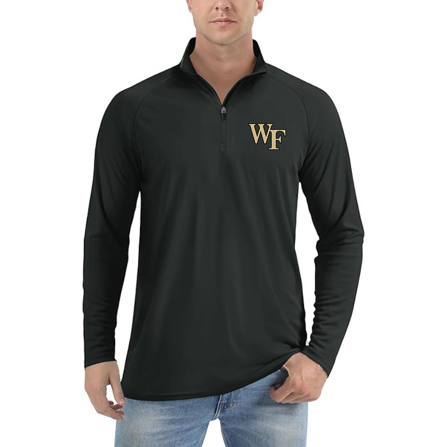 Men's Wake Forest Demon Deacons Lightweight Quarter-Zip Athletic Shirt Long Sleeve Performance Wear