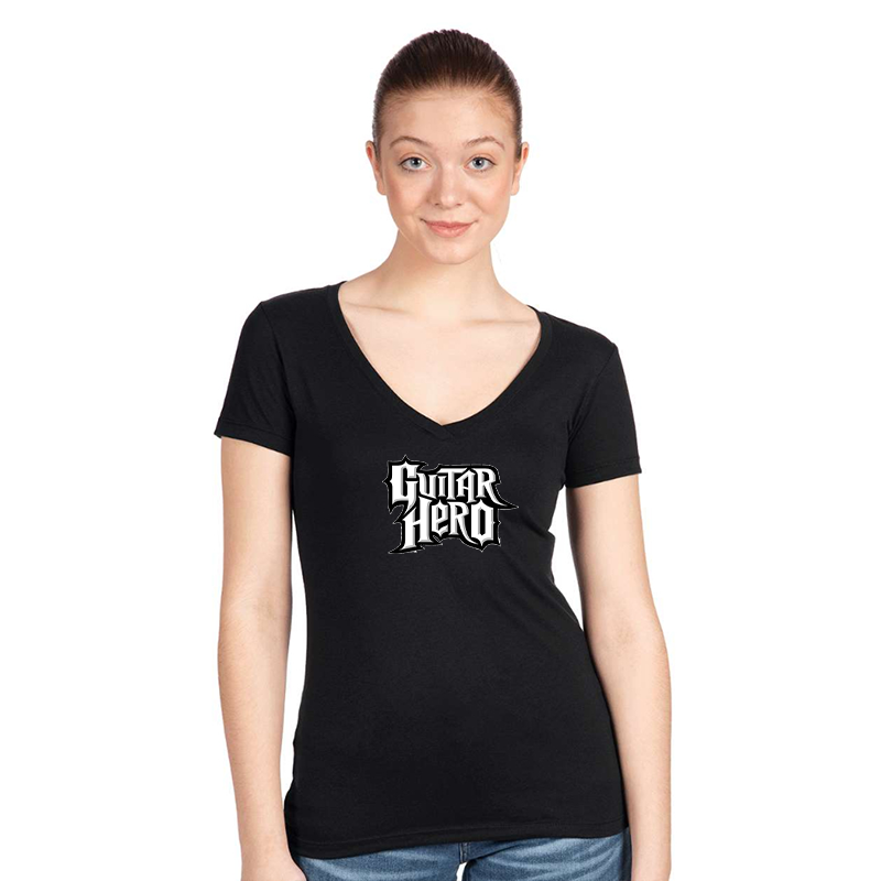 Women's Guitar hero Next Level Ideal V-Neck T-Shirt