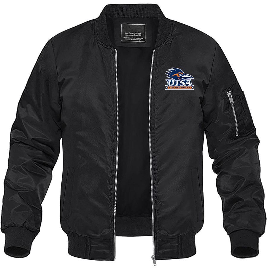 Men's Texas SA Roadrunners Lightweight Bomber Jacket Windbreaker Softshell Varsity Jacket Coat