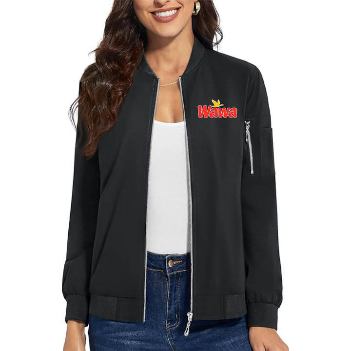 Women's Wawa Gas Station   Premium Bomber Jacket with Polished Detailing and Functional Sleeve Pocket Modern Luxury Outerwear