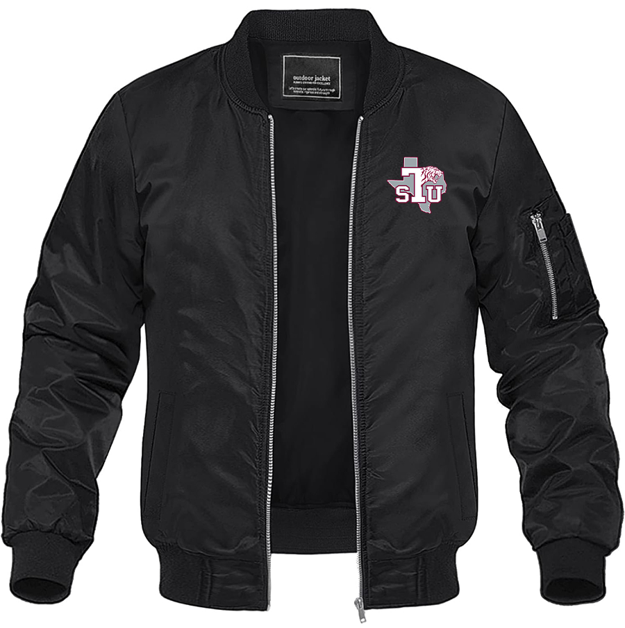 Men's Texas Southern Tigers Lightweight Bomber Jacket Windbreaker Softshell Varsity Jacket Coat