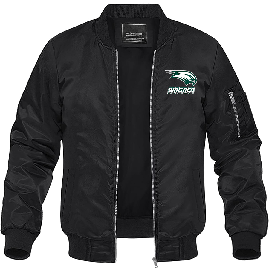 Men's Wagner Seahawks Lightweight Bomber Jacket Windbreaker Softshell Varsity Jacket Coat