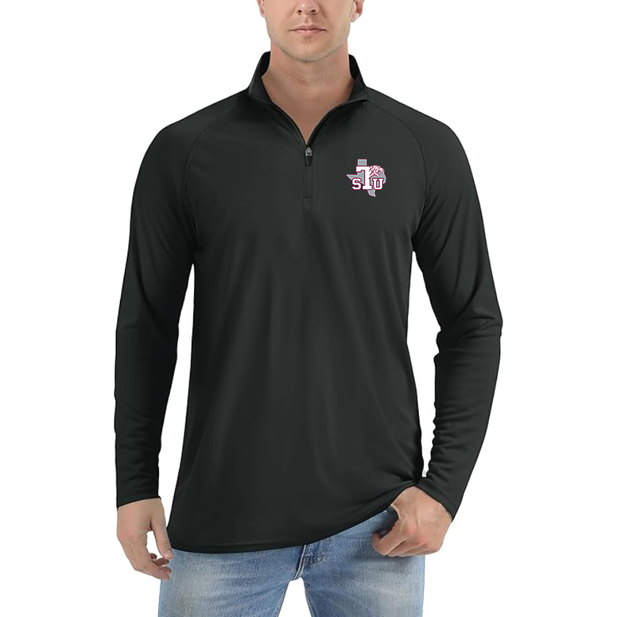 Men's Texas Southern Tigers Lightweight Quarter-Zip Athletic Shirt Long Sleeve Performance Wear