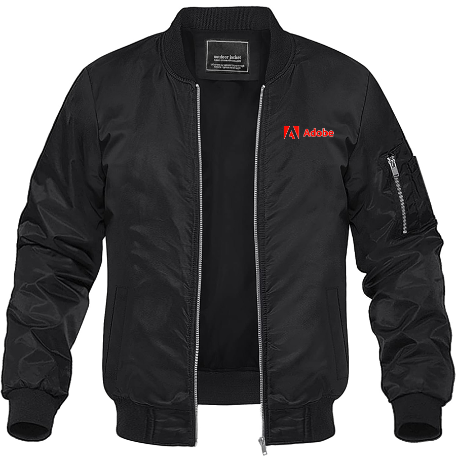 Men's Adobe Corporate Lightweight Bomber Jacket Windbreaker Softshell Varsity Jacket Coat