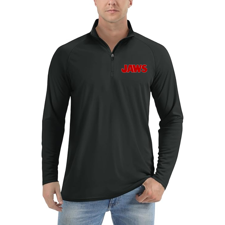 Men's Jaws Lightweight Quarter-Zip Athletic Shirt Long Sleeve Performance Wear