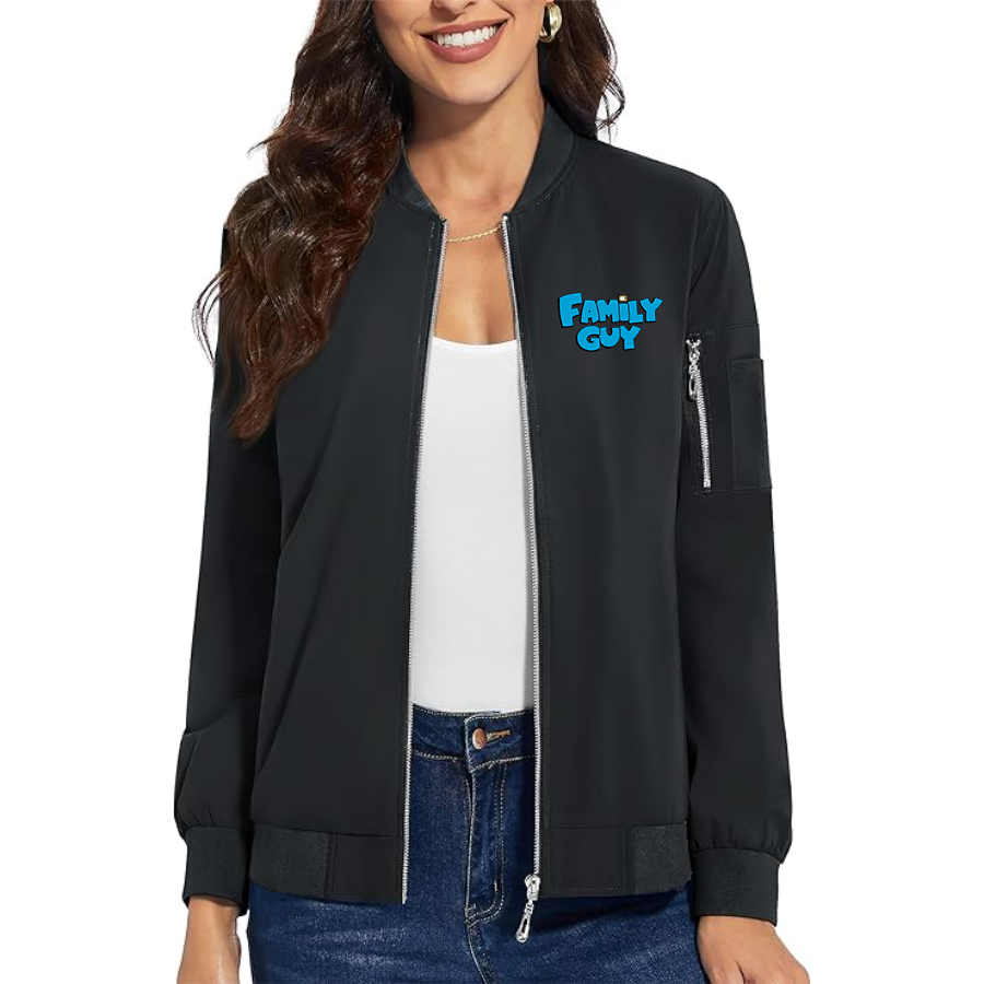 Women's Family Guy Premium Bomber Jacket with Polished Detailing and Functional Sleeve Pocket Modern Luxury Outerwear