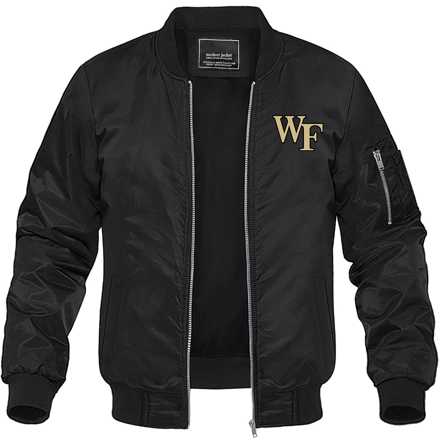 Men's Wake Forest Demon Deacons Lightweight Bomber Jacket Windbreaker Softshell Varsity Jacket Coat