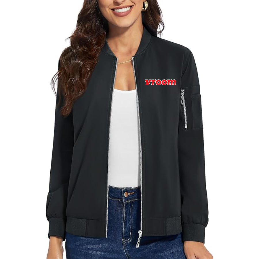 Women's Vroom Premium Bomber Jacket with Polished Detailing and Functional Sleeve Pocket Modern Luxury Outerwear