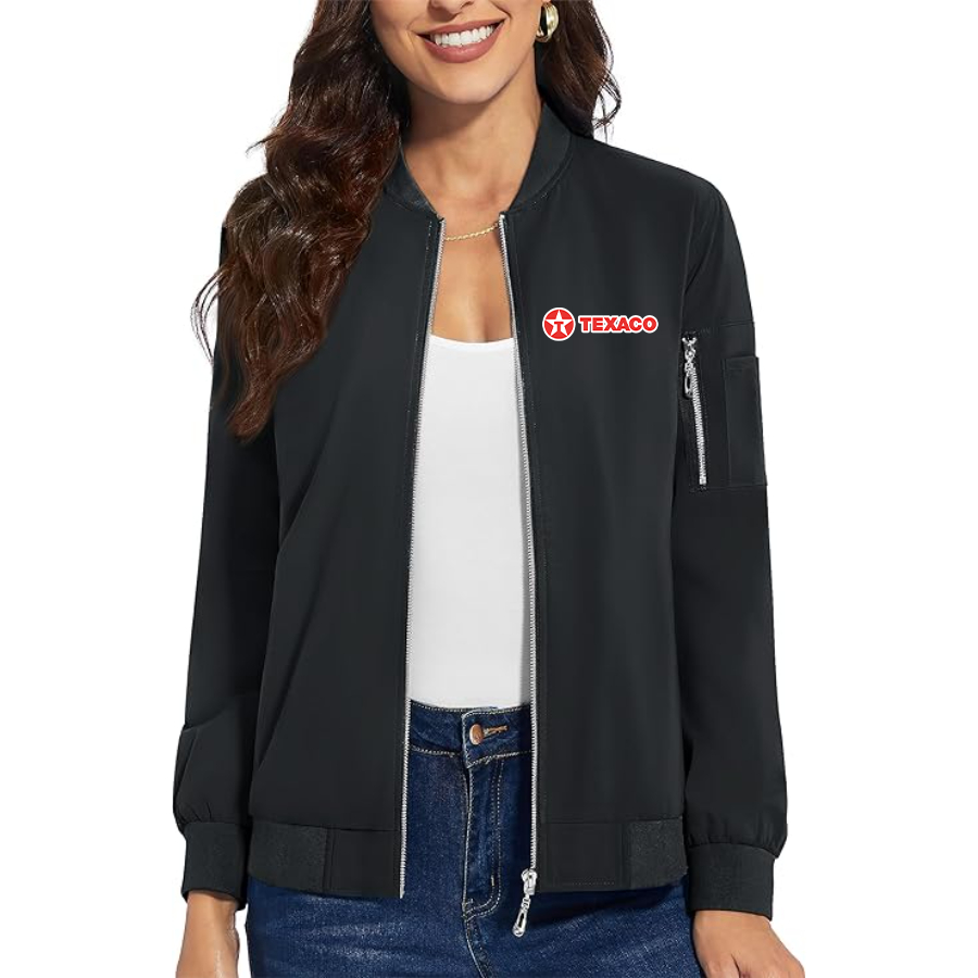 Women's Texaco Premium Bomber Jacket with Polished Detailing and Functional Sleeve Pocket Modern Luxury Outerwear