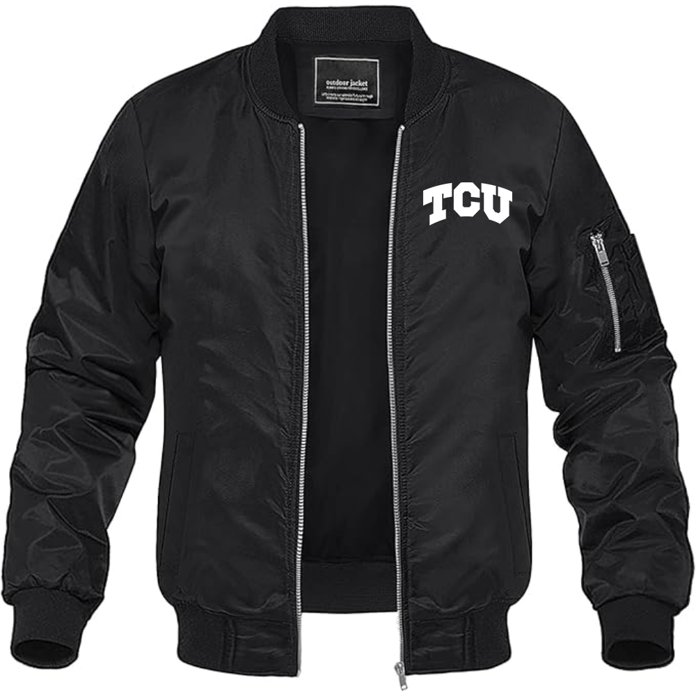 MAGNIVIT Men's TCU Horned Frogs Lightweight Bomber Jacket Windbreaker Casual Fall Spring Outdoor Coat