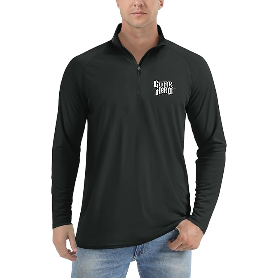 Men's Guitar hero Lightweight Quarter-Zip Athletic Shirt Long Sleeve Performance Wear