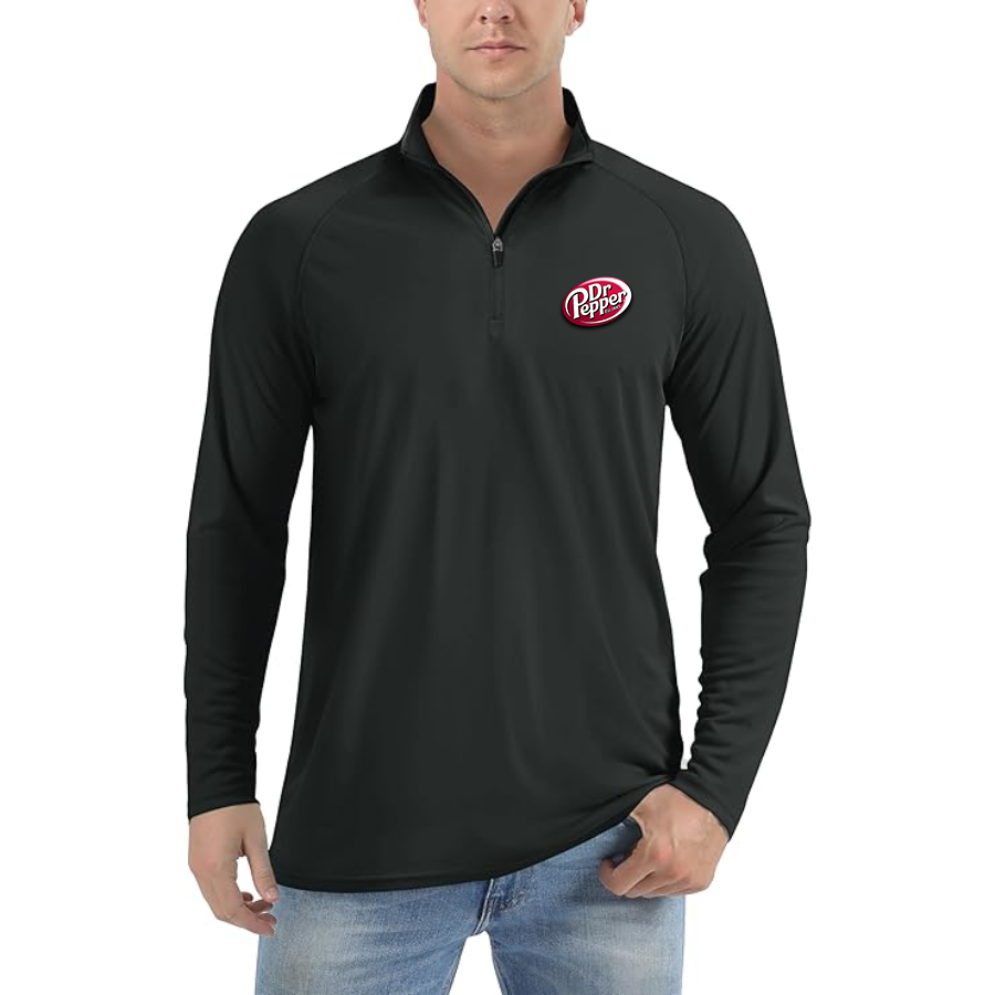 Men's Dr.Pepper  Lightweight Quarter-Zip Athletic Shirt Long Sleeve Performance Wear