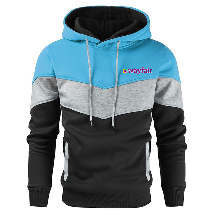 Men's Wayfair Gesean Novelty Color Block Pullover Fleece Hoodie Long Sleeve Casual Sweatshirt with Pocket