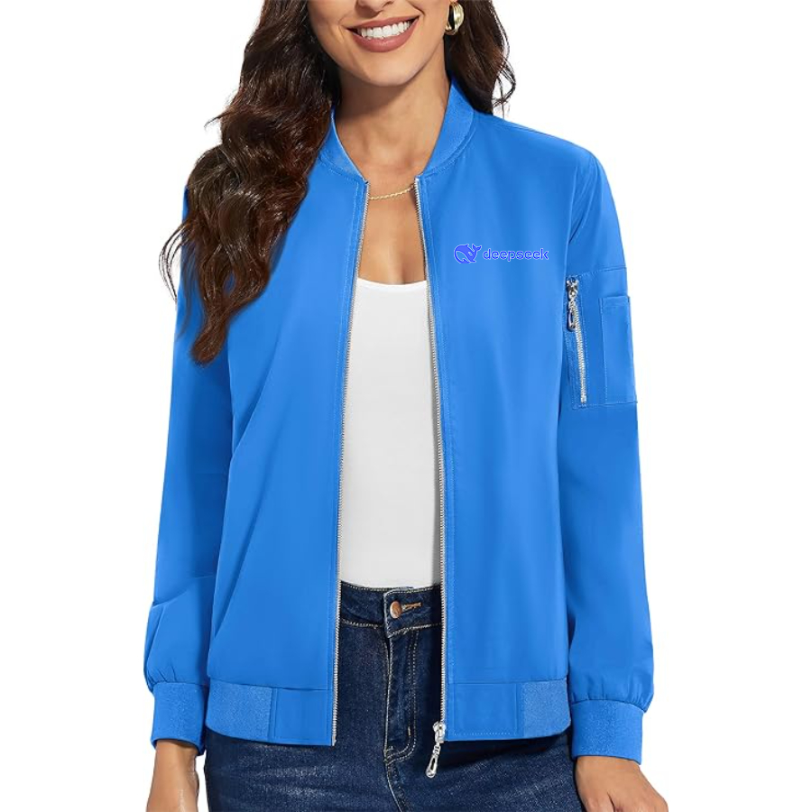 Women's DeepSeek Premium Bomber Jacket with Polished Detailing and Functional Sleeve Pocket Modern Luxury Outerwear