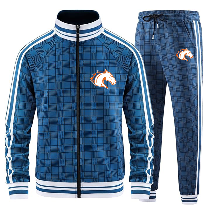 Men's Texas Arlington Mavericks  Tracksuits Full-zip Long Sleeve Plaid Track Jackets and Pants 2 Piece