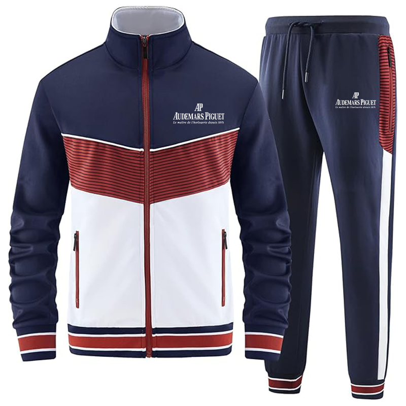 Men's Audemars Piguet  ANOTWENER Casual 2 Piece Tracksuit Sets Long Sleeve Full Zip Jacket and Sweatpants Sport Outfits Sweatsuits