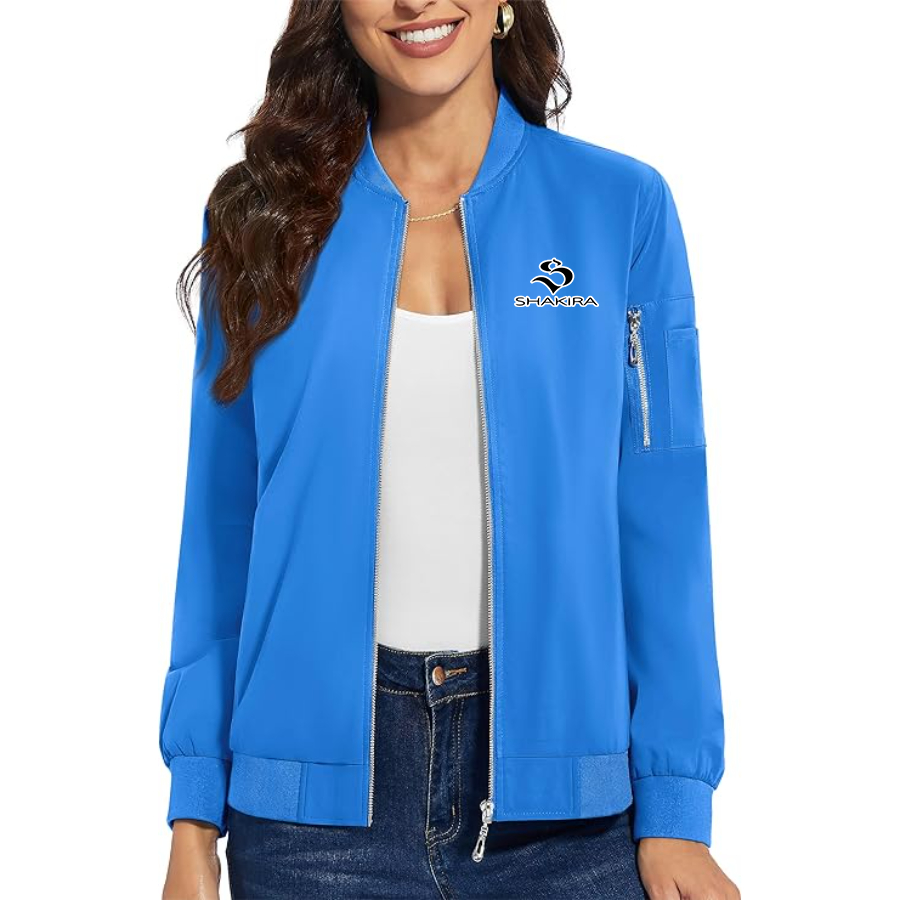 Women's Shakira Premium Bomber Jacket with Polished Detailing and Functional Sleeve Pocket Modern Luxury Outerwear