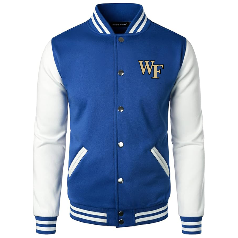 Men’s Wake Forest Demon Deacons Varsity Baseball Jacket Cotton Blend Letterman Jackets