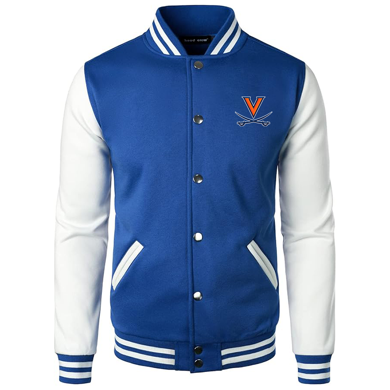 Men’s Virginia Cavaliers Varsity Baseball Jacket Cotton Blend Letterman Jackets