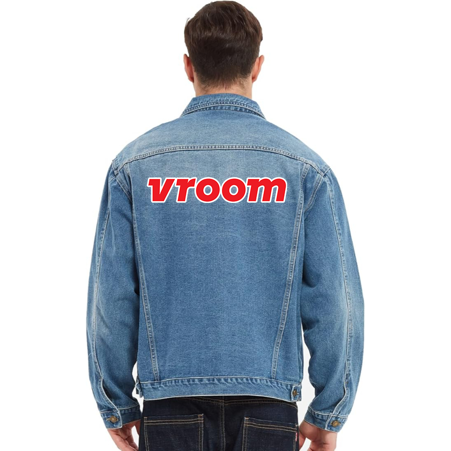 Men's Vroom Vintage Distressed Denim Jacket  Stylish Casual Jean Outerwear