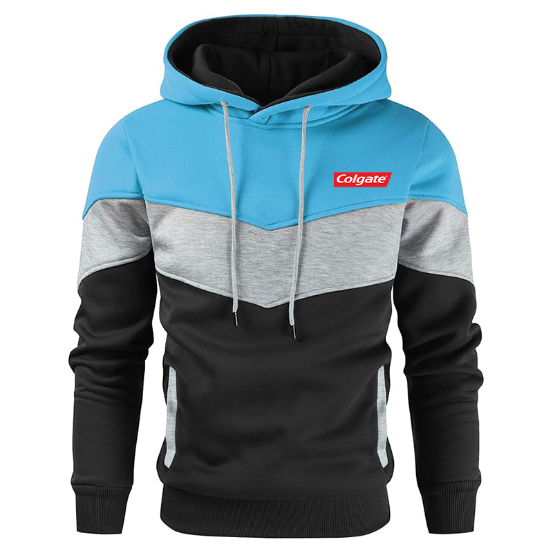 Men's Colgate Gesean Novelty Color Block Pullover Fleece Hoodie Long Sleeve Casual Sweatshirt with Pocket